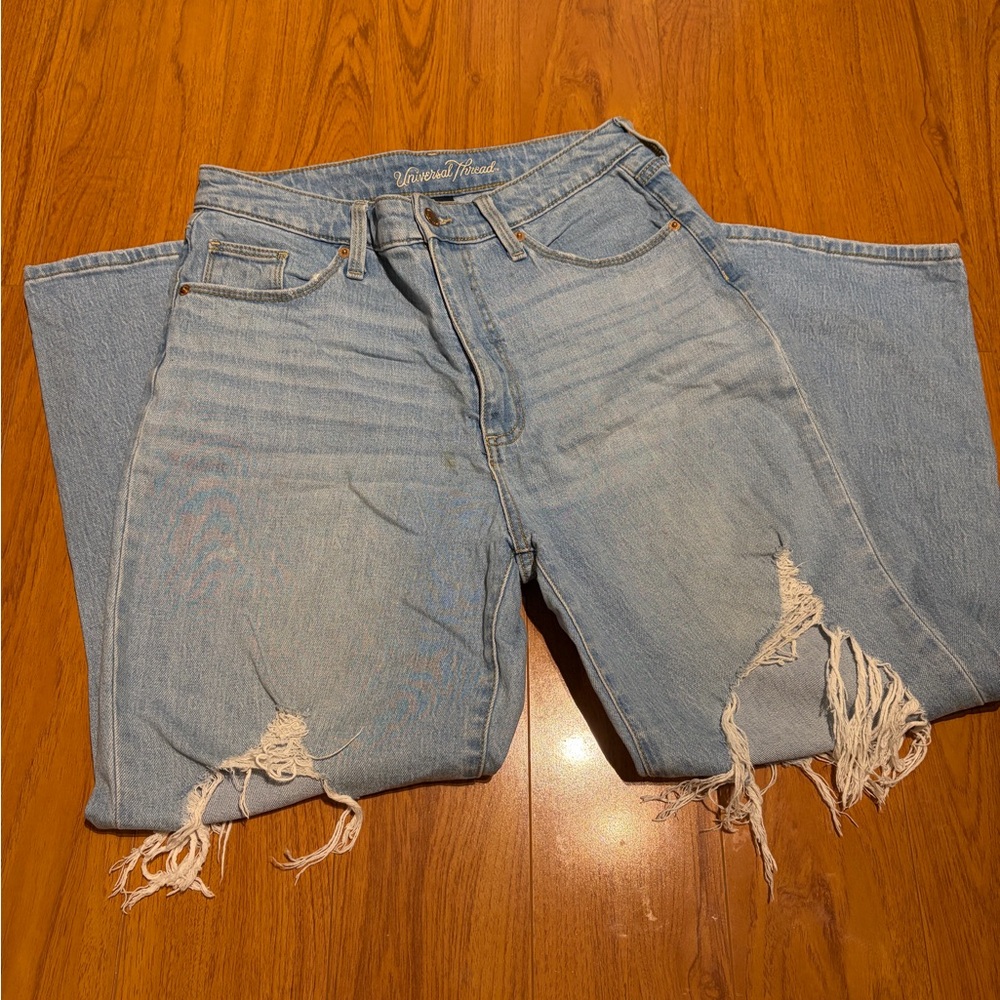 Universal Thread Light Blue Distressed Boyfriend Jeans